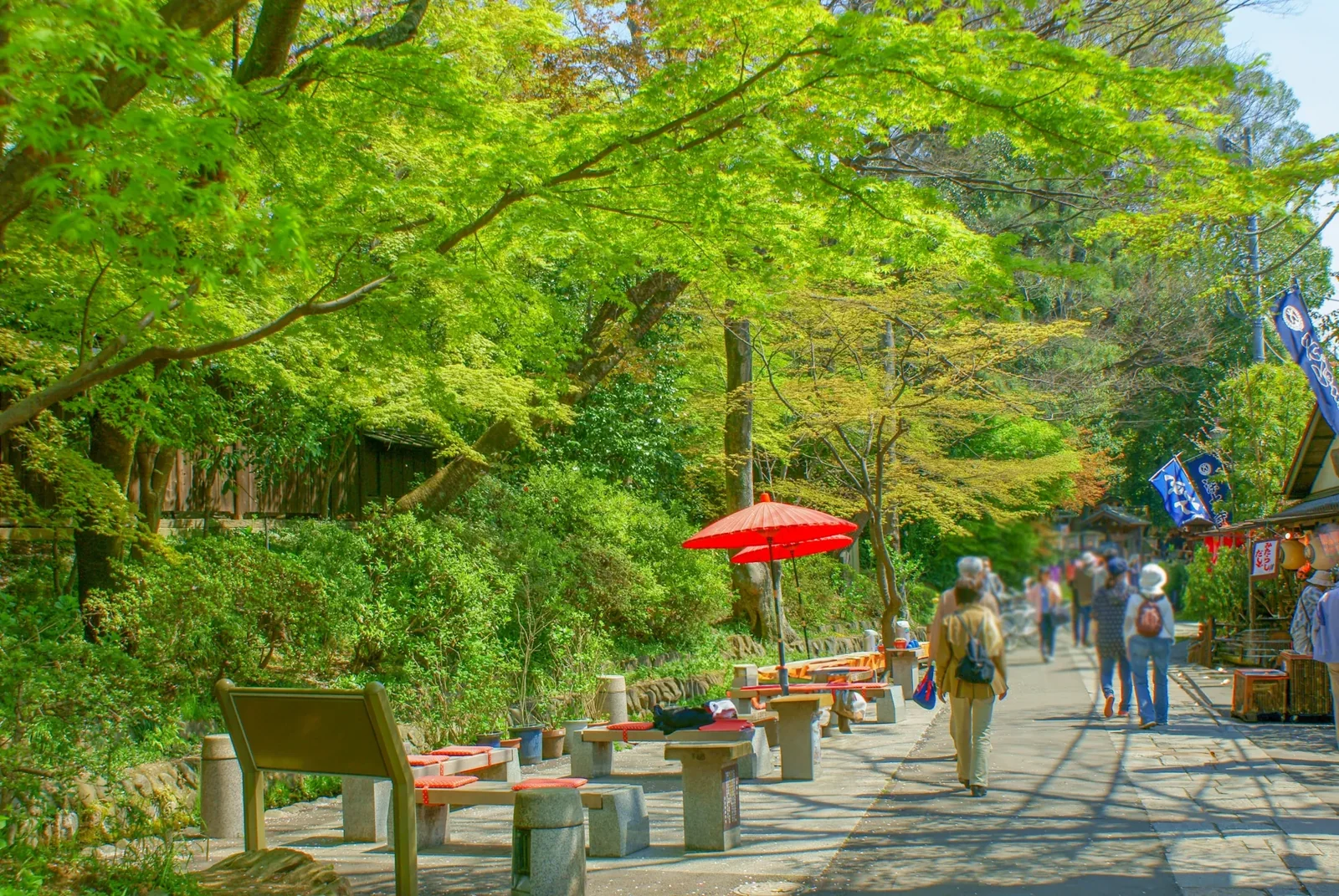 深大寺の緑に包まれた参道
