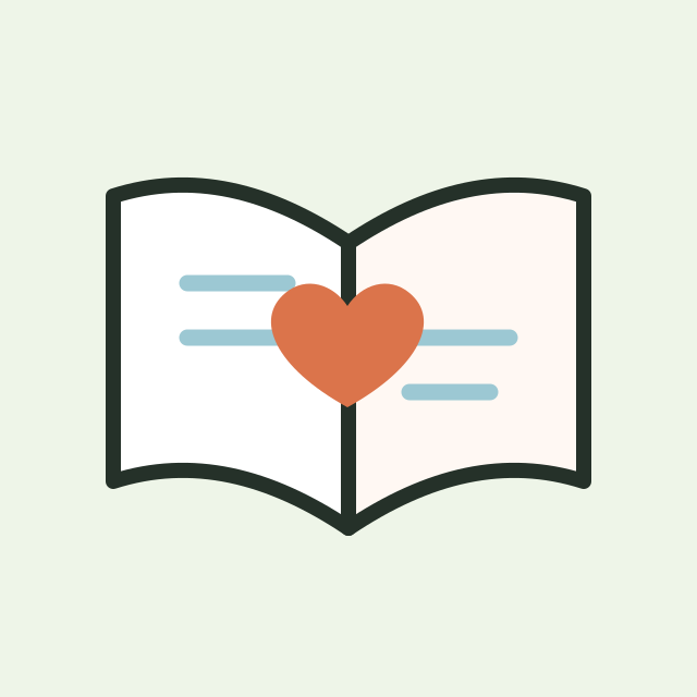 記事を読み魅力を理解する様子を表すアイコン